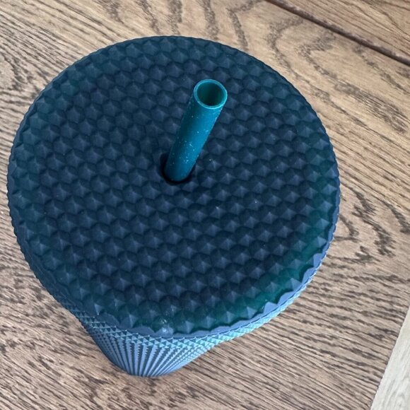 NEW! Starbucks Cold Cup Tumblers Matte Forest Green Diamond Studded 24OZ - Picture 3 of 5